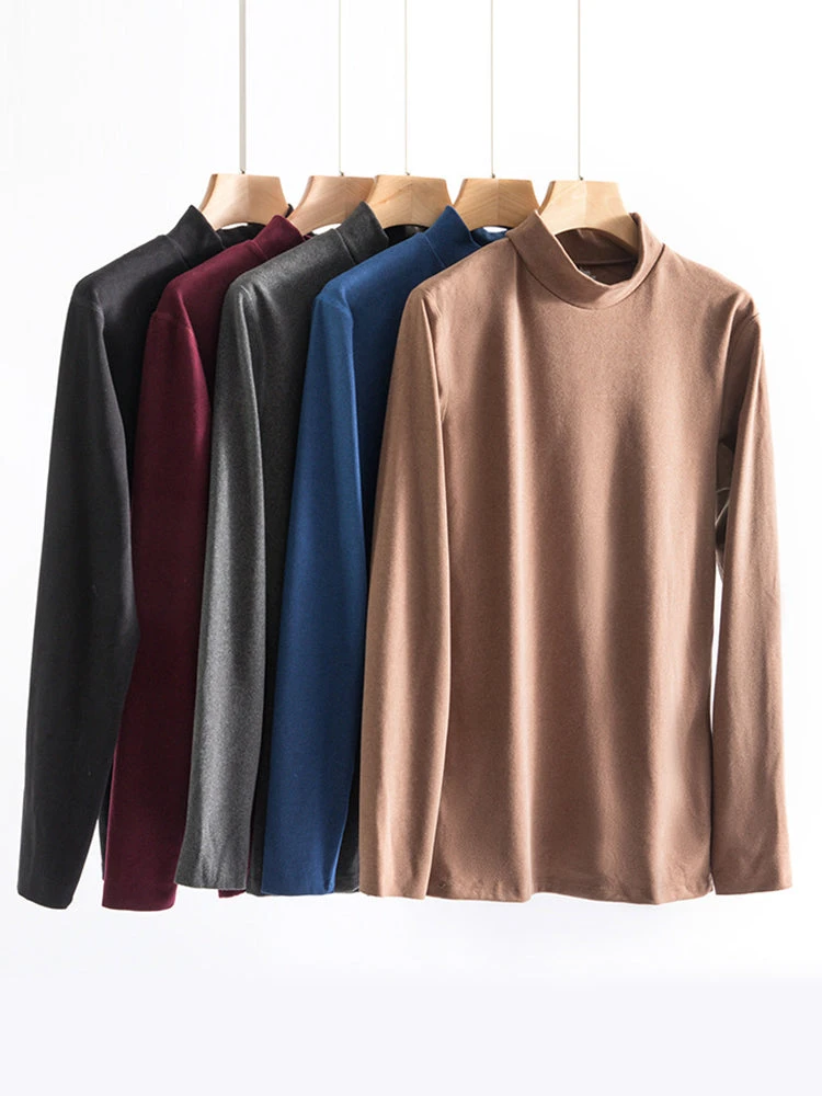 Mid-neck Men's Fleece Warm Bottoming Top T-shirt(Mid Neck Mens Fleece Warm Bottoming Top T Shirt) 12 Mid-neck Men's Fleece Warm Bottoming Top T-shirt(Mid Neck Mens Fleece Warm Bottoming Top T Shirt) - Image 12
