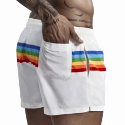 Men Colorblock Stripe Shorts Drawstring Shorts(Men Colorblock Stripe Shorts Drawstring Shorts) -Mr Saker 4861f9e7386c423c78cb2b203859d6ad