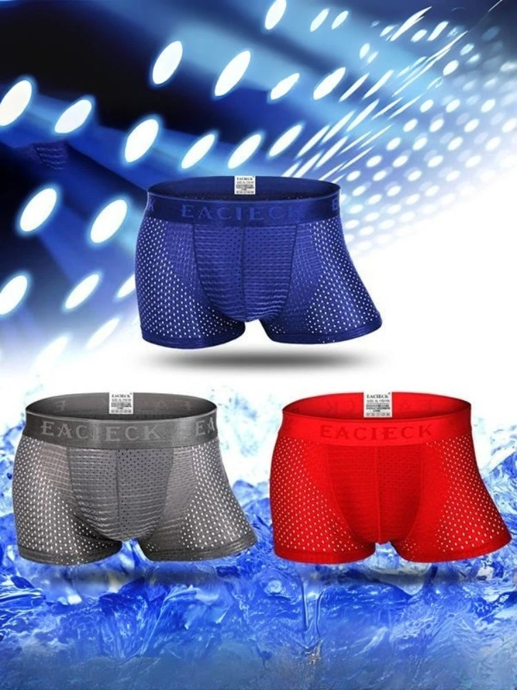 Men's Mesh Thin Ice Silk High-Stretch Comfy Waistband Trunks(Mens 3pcs Mesh Thin Ice Silk Underwear Mrsaker) 14 Men's Mesh Thin Ice Silk High-Stretch Comfy Waistband Trunks(Mens 3pcs Mesh Thin Ice Silk Underwear Mrsaker) - Image 14