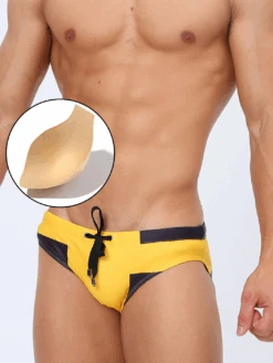 Men's Spliced Color Swim Briefs With Sponge Mats(Mens Spliced Color Swim Briefs With Sponge Mats) 21 Men's Spliced Color Swim Briefs With Sponge Mats(Mens Spliced Color Swim Briefs With Sponge Mats) -Mr Saker 513234123