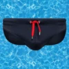 Men's Solid Swimming Briefs Drawstring Bikini(Mens Solid Swimming Briefs Drawstring Bikini)