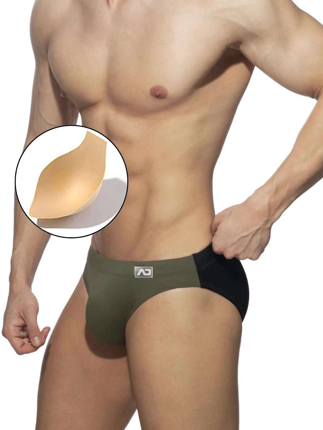 Men's Color Block Swim Briefs With Removable Pad(Mens Color Block Swim Briefs With Removable Pad) 2 Men's Color Block Swim Briefs With Removable Pad(Mens Color Block Swim Briefs With Removable Pad) - Image 2