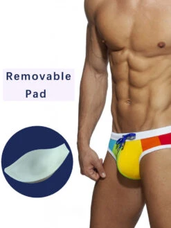 Mens Beachwear Bulge Pouch Paded Swim Briefs(Mens Beachwear Bulge Pouch Paded Swim Briefs) -Mr Saker 5796370c326d66e457bffe0155b72970