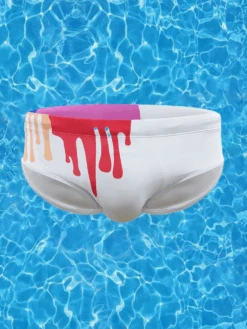 Graffiti Cushioned Men's Swimsuit Briefs(Graffiti Cushioned Mens Swimsuit Briefs)