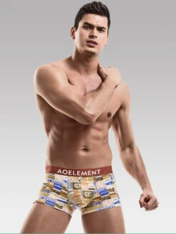 6 Pack Men's U Convex Modal Print Breathable Trunks(6 Pack Mens U Convex Modal Print Breathable Trunks Mrsaker)