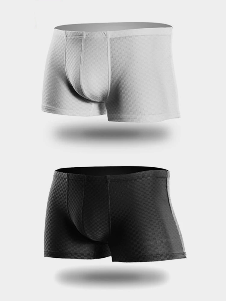 2 Pack Breathable Grid Ice Silk Men's Underwear(2 Pack Breathable Grid Ice Silk Mens Underwear) 19 2 Pack Breathable Grid Ice Silk Men's Underwear(2 Pack Breathable Grid Ice Silk Mens Underwear) - Image 19