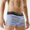 Mens 100% Cotton Striped Loose Home Boxer Shorts(Mens 100 Cotton Striped Loose Home Boxer Shorts)