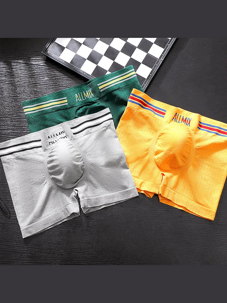 3 Pack ALLMIX Men's Sexy Striped Seamless Low Waist Boxers Briefs(3 Pack Mens Sexy Striped Seamless Low Waist Boxers Briefs) 1 3 Pack ALLMIX Men's Sexy Striped Seamless Low Waist Boxers Briefs(3 Pack Mens Sexy Striped Seamless Low Waist Boxers Briefs)