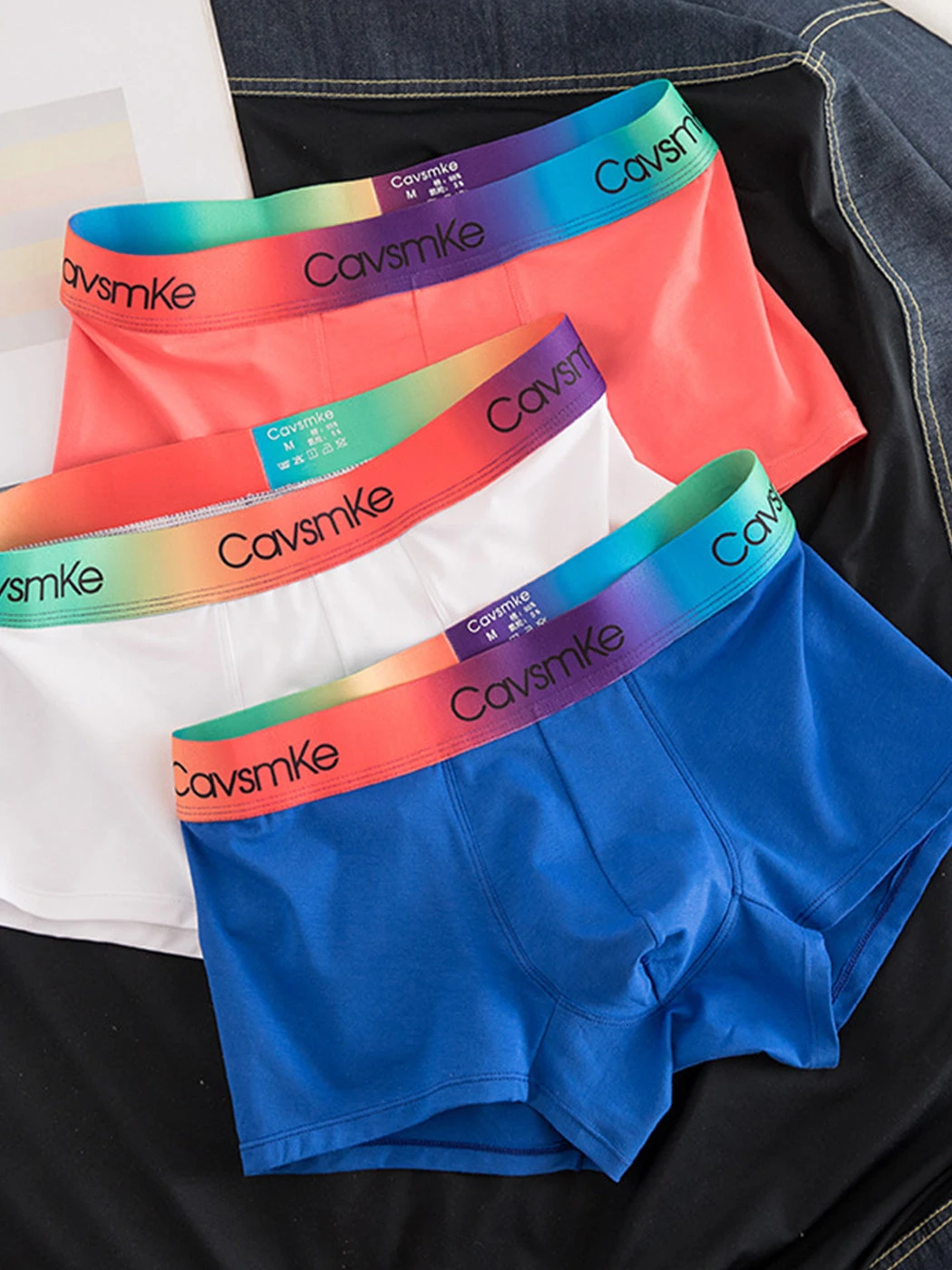 2 Pack Men's Cotton Sexy Antibacterial Rainbow Waistband Trunks(2 Pack Mens Cotton Sexy Antibacterial Rainbow Trunks) 11 2 Pack Men's Cotton Sexy Antibacterial Rainbow Waistband Trunks(2 Pack Mens Cotton Sexy Antibacterial Rainbow Trunks) - Image 11