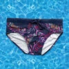 Gradient Leaf Print Men's Swimsuit Briefs(Gradient Leaf Print Mens Swimsuit Briefs)
