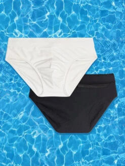 Men's Padded Solid Drawstring Swim Briefs(Mens Padded Solid Drawstring Swimsuit Bikini Briefs)