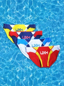 Men's Contrast Color Retro Mesh Bikini Briefs(Mens Contrast Color Retro Mesh Bikini Briefs)