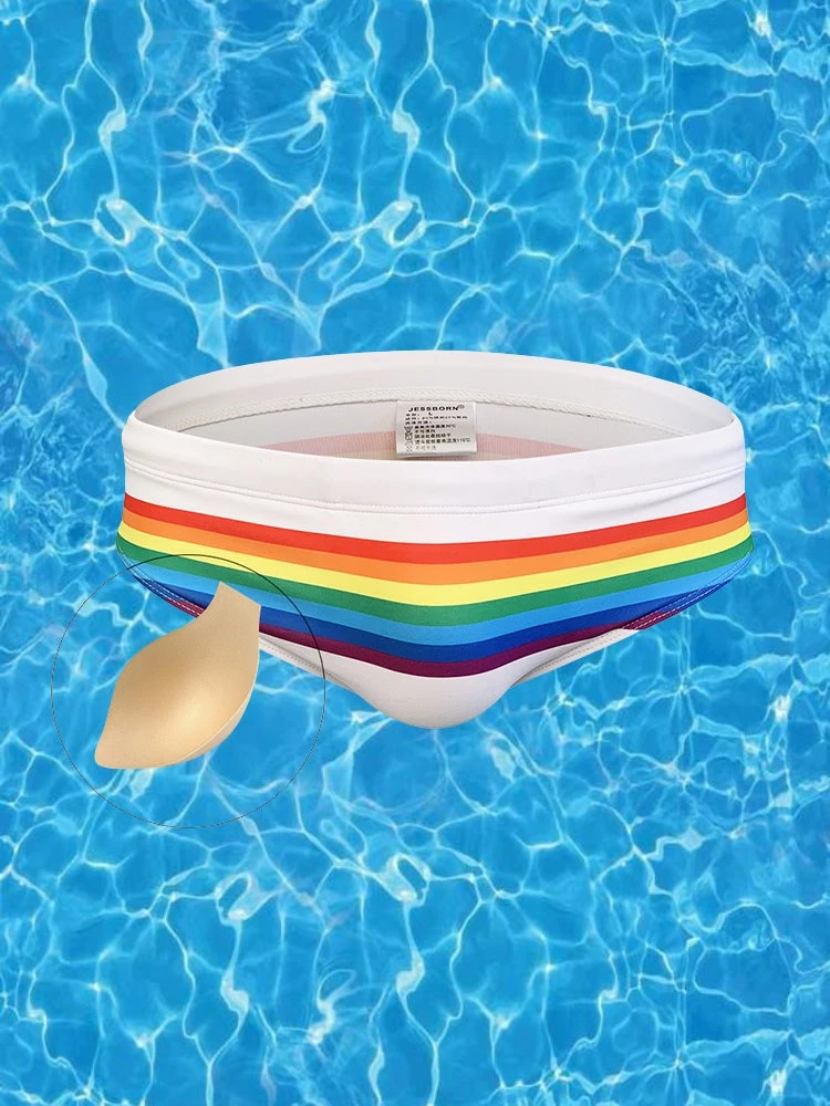 Men's Colorful Striped Stretch Fit Comfy Waistband Swim Briefs(Mens Colorful Striped Stretch Fit Comfy Waistband Swim Briefs) 1 Men's Colorful Striped Stretch Fit Comfy Waistband Swim Briefs(Mens Colorful Striped Stretch Fit Comfy Waistband Swim Briefs)