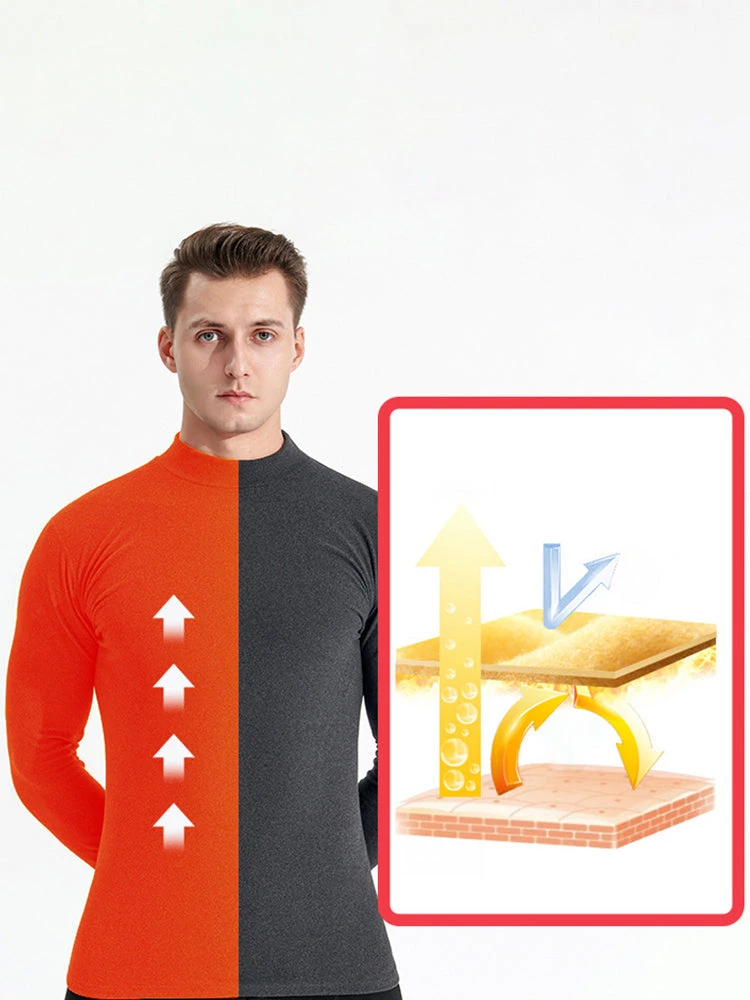 Mid-neck Men's Fleece Warm Bottoming Top T-shirt(Mid Neck Mens Fleece Warm Bottoming Top T Shirt) 14 Mid-neck Men's Fleece Warm Bottoming Top T-shirt(Mid Neck Mens Fleece Warm Bottoming Top T Shirt) - Image 14