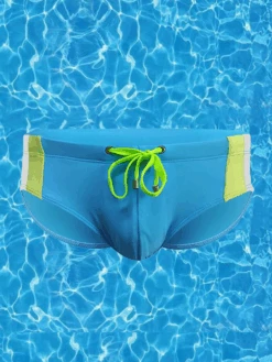 Men's Removable Pad Swim Brief With Drawstring(Mens Removable Pad Swim Briefs With Drawstring)