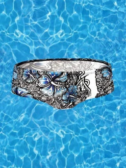 Men's Quick-Dry Low-Rise Alphabet Print Swim Briefs(Mens Quick Dry Low Rise Alphabet Print Swim Briefs)