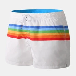 Men Colorblock Stripe Shorts Drawstring Shorts(Men Colorblock Stripe Shorts Drawstring Shorts) -Mr Saker 7a177a66e1e7659b0d4dee43d8706f78