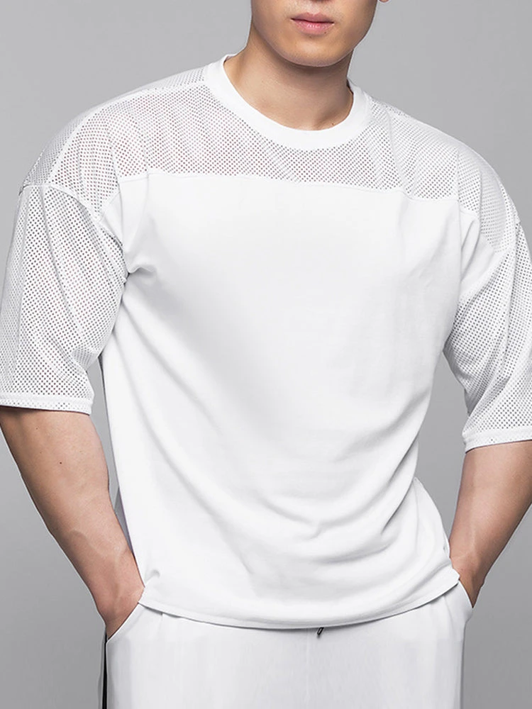 Men's Stretchy Breathable Mesh Short-Sleeve Shirt Sports Running Casual Top T-Shirt(Mens Stretchy Breathable Mesh Short Sleeve Shirt Sports Running Casual Top T Shirt) 2 Men's Stretchy Breathable Mesh Short-Sleeve Shirt Sports Running Casual Top T-Shirt(Mens Stretchy Breathable Mesh Short Sleeve Shirt Sports Running Casual Top T Shirt) - Image 2