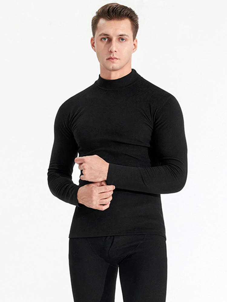 Mid-neck Men's Fleece Warm Bottoming Top T-shirt(Mid Neck Mens Fleece Warm Bottoming Top T Shirt) 7 Mid-neck Men's Fleece Warm Bottoming Top T-shirt(Mid Neck Mens Fleece Warm Bottoming Top T Shirt) - Image 7