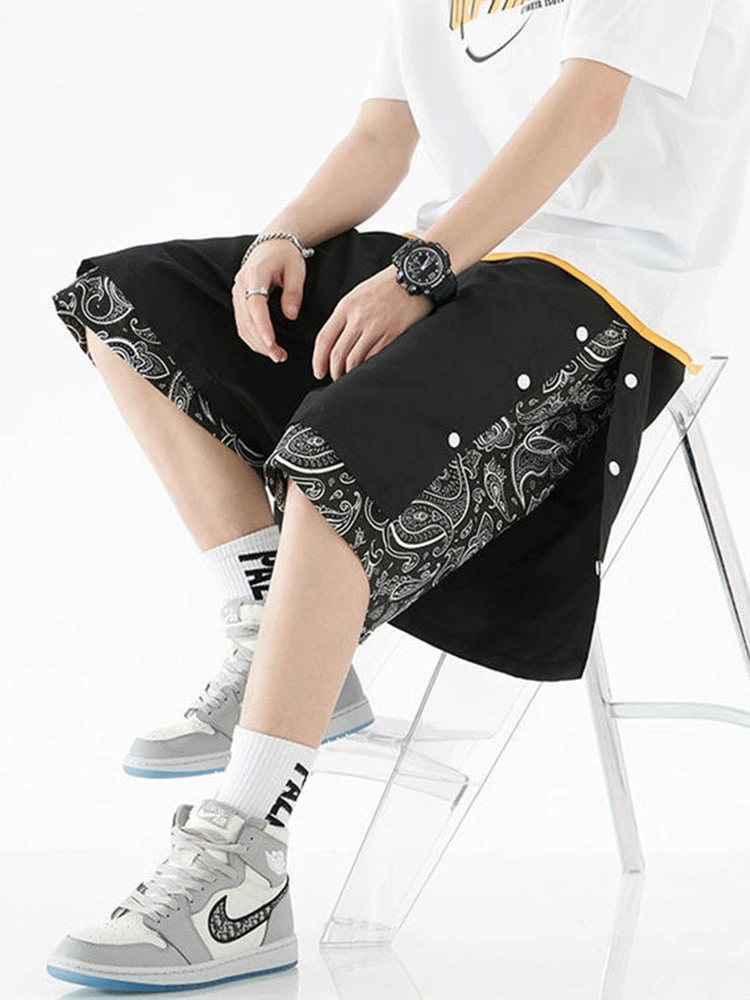 Mens Pattern Patchwork Elastic Active Athletic Shorts(Mens Pattern Patchwork Elastic Active Athletic Shorts) 4 Mens Pattern Patchwork Elastic Active Athletic Shorts(Mens Pattern Patchwork Elastic Active Athletic Shorts) - Image 4