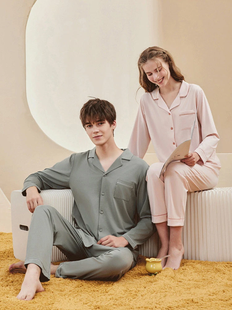 Modal Cotton Comfortable Couple Pajamas Set(Modal Cotton Comfortable Couple Pajamas Set) 2 Modal Cotton Comfortable Couple Pajamas Set(Modal Cotton Comfortable Couple Pajamas Set) - Image 2