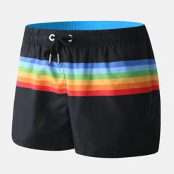 Men Colorblock Stripe Shorts Drawstring Shorts(Men Colorblock Stripe Shorts Drawstring Shorts) -Mr Saker 922c9ceab99b28ad27a60793c02c40cc