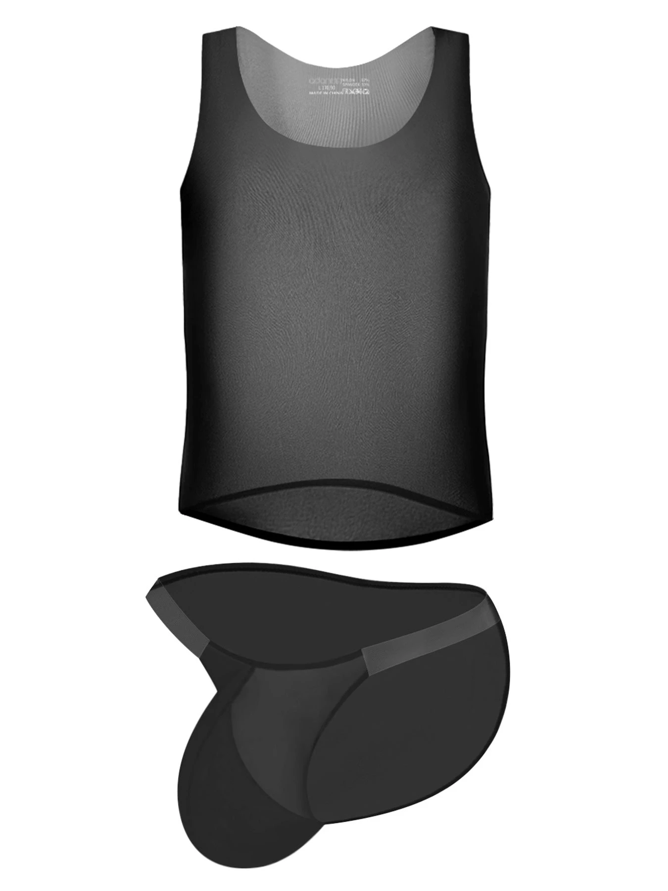 Men's High Stretch Solid-colored Ice Silk Vest & Briefs(Mens High Stretch Solid Colored Ice Silk Vest Briefs) 1 Men's High Stretch Solid-colored Ice Silk Vest & Briefs(Mens High Stretch Solid Colored Ice Silk Vest Briefs)