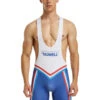 Men’s Fitness Wrestling Singlet Bodysuit(Swimming Wrestling One Piece Vest Men)