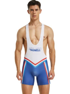 Men’s Fitness Wrestling Singlet Bodysuit(Swimming Wrestling One Piece Vest Men)