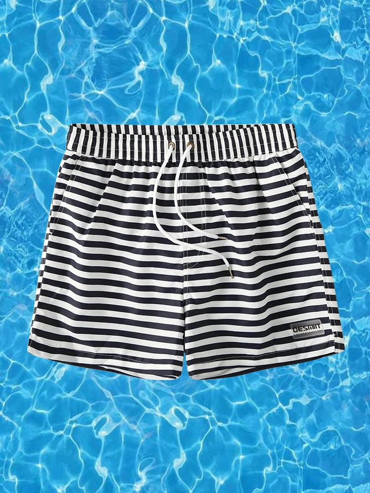 Mens Quick Dry Striped Print Surf Board Short(Mens Quick Dry Striped Print Surf Board Short) 2 Mens Quick Dry Striped Print Surf Board Short(Mens Quick Dry Striped Print Surf Board Short) - Image 2