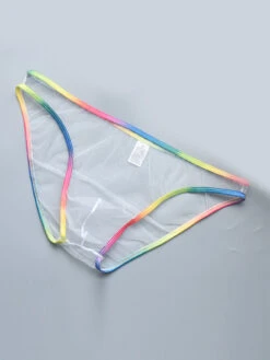 3-pack Men's Ultra-sheer Rainbow-edge Mesh Briefs(3 Pack Mens Ultra Sheer Rainbow Edge Mesh Briefs)
