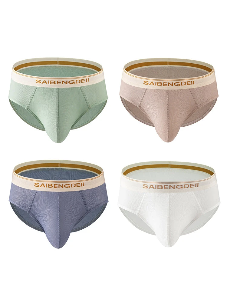 Men's Threaded Fabric U-Raised Low Rise Trunks(4 Pack Mens Threaded Breathable Sexy U Convex Large Pouch Comfortable Briefs) 11 Men's Threaded Fabric U-Raised Low Rise Trunks(4 Pack Mens Threaded Breathable Sexy U Convex Large Pouch Comfortable Briefs) - Image 11