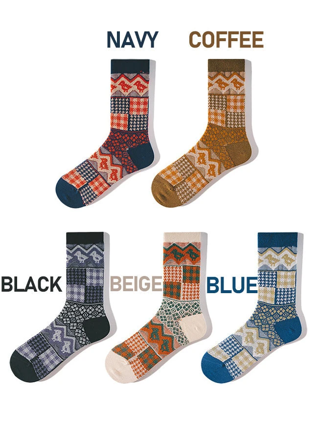 3 Pack Retro Ethnic Jacquard Calf Socks(3 Pack Retro Ethnic Jacquard Calf Socks) 6 3 Pack Retro Ethnic Jacquard Calf Socks(3 Pack Retro Ethnic Jacquard Calf Socks) - Image 6