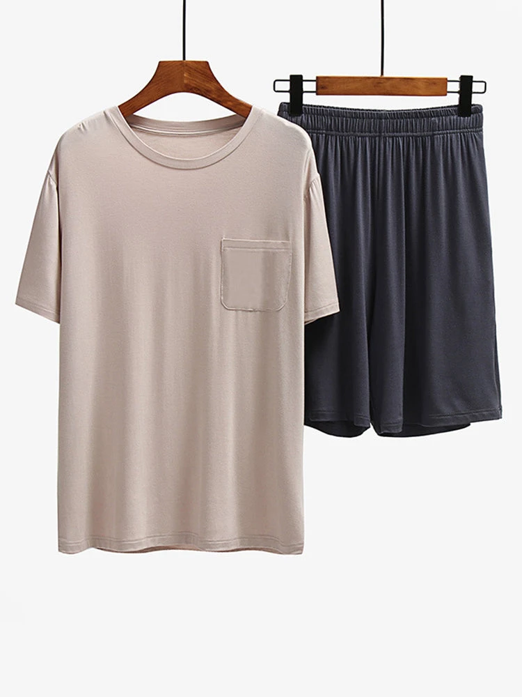 Men's Loungewear Modal Short PJ Set(Mens Loungewear Modal Short Pj Set) 8 Men's Loungewear Modal Short PJ Set(Mens Loungewear Modal Short Pj Set) - Image 8