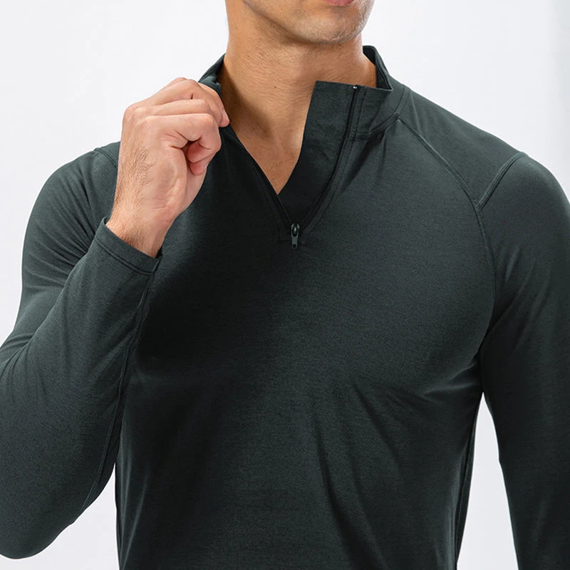 Men's Active Slim-fit Quarter Zip Long Sleeve Outdoor Athletic Performance Pullover(Mens Active Slim Fit Quarter Zip Long Sleeve Outdoor Athletic Performance Pullover) 3 Men's Active Slim-fit Quarter Zip Long Sleeve Outdoor Athletic Performance Pullover(Mens Active Slim Fit Quarter Zip Long Sleeve Outdoor Athletic Performance Pullover) - Image 3