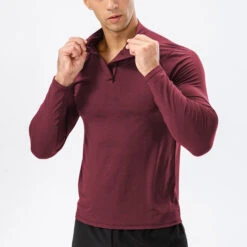 Men's Active Slim-fit Quarter Zip Long Sleeve Outdoor Athletic Performance Pullover(Mens Active Slim Fit Quarter Zip Long Sleeve Outdoor Athletic Performance Pullover) 38 Men's Active Slim-fit Quarter Zip Long Sleeve Outdoor Athletic Performance Pullover(Mens Active Slim Fit Quarter Zip Long Sleeve Outdoor Athletic Performance Pullover) -Mr Saker O1CN01HcDVBg28m8vYTWHB8 1692087974 0 cib