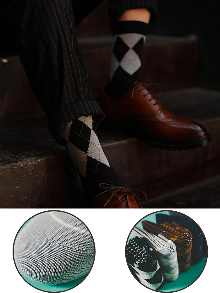 5 Pack Men's Vintage Diamond Socks(5 Pack Mens Vintage Diamond Socks Mrsaker) 6 5 Pack Men's Vintage Diamond Socks(5 Pack Mens Vintage Diamond Socks Mrsaker) - Image 6