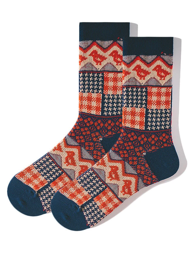 3 Pack Retro Ethnic Jacquard Calf Socks(3 Pack Retro Ethnic Jacquard Calf Socks) 9 3 Pack Retro Ethnic Jacquard Calf Socks(3 Pack Retro Ethnic Jacquard Calf Socks) - Image 9