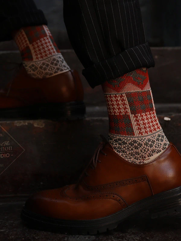 3 Pack Retro Ethnic Jacquard Calf Socks(3 Pack Retro Ethnic Jacquard Calf Socks) 3 3 Pack Retro Ethnic Jacquard Calf Socks(3 Pack Retro Ethnic Jacquard Calf Socks) - Image 3