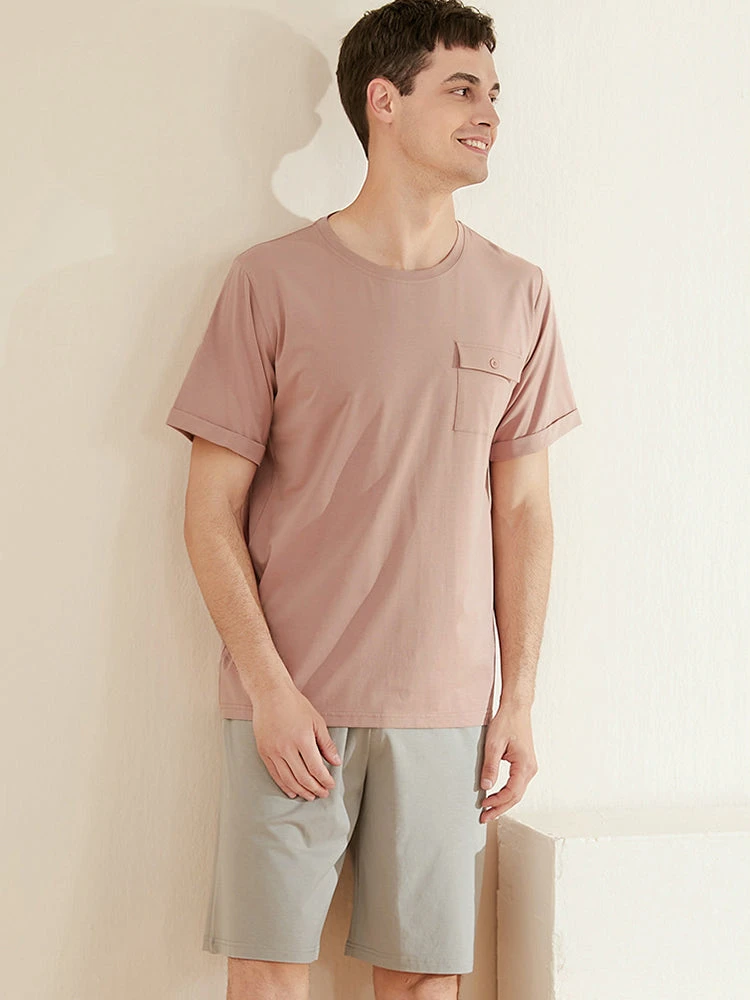 Men's Loungewear Modal Short PJ Set(Mens Loungewear Modal Short Pj Set) 2 Men's Loungewear Modal Short PJ Set(Mens Loungewear Modal Short Pj Set) - Image 2