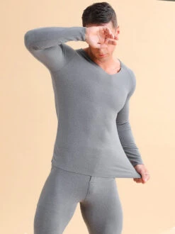 Men's V-neck Fleece Thermal Underwear Set(Mens V Neck Fleece Thermal Underwear Set) 33 Men's V-neck Fleece Thermal Underwear Set(Mens V Neck Fleece Thermal Underwear Set) -Mr Saker O1CN01cOTTwT2EFyoZZtnD1 2207734078716 0 cib