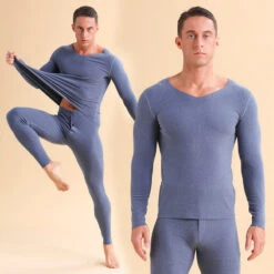 Men's V-neck Fleece Thermal Underwear Set(Mens V Neck Fleece Thermal Underwear Set) 29 Men's V-neck Fleece Thermal Underwear Set(Mens V Neck Fleece Thermal Underwear Set) -Mr Saker O1CN01l9O3Dn2EFyofmkzjt 2207734078716 0 cib