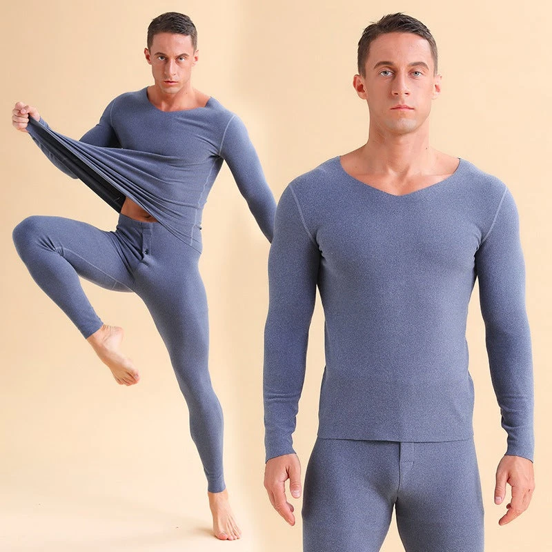 Men's V-neck Fleece Thermal Underwear Set(Mens V Neck Fleece Thermal Underwear Set) 10 Men's V-neck Fleece Thermal Underwear Set(Mens V Neck Fleece Thermal Underwear Set) - Image 10