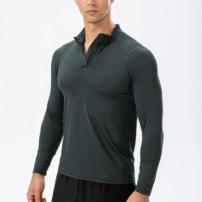 Men's Active Slim-fit Quarter Zip Long Sleeve Outdoor Athletic Performance Pullover(Mens Active Slim Fit Quarter Zip Long Sleeve Outdoor Athletic Performance Pullover) 15 Men's Active Slim-fit Quarter Zip Long Sleeve Outdoor Athletic Performance Pullover(Mens Active Slim Fit Quarter Zip Long Sleeve Outdoor Athletic Performance Pullover) - Image 15