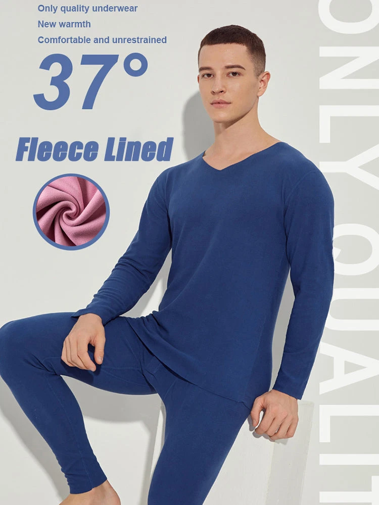 Fleece Lined Warm Men's Thermal Underwear Set(Fleece Lined Warm Mens Thermal Underwear Set) 1 Fleece Lined Warm Men's Thermal Underwear Set(Fleece Lined Warm Mens Thermal Underwear Set)
