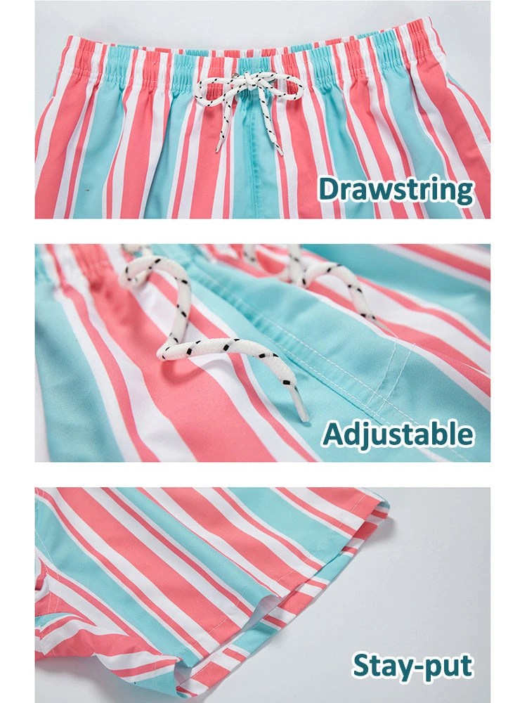 Men's Drawstring Leisure Striped Swim Shorts(Mens Drawstring Leisure Striped Swim Shorts) 6 Men's Drawstring Leisure Striped Swim Shorts(Mens Drawstring Leisure Striped Swim Shorts) - Image 6