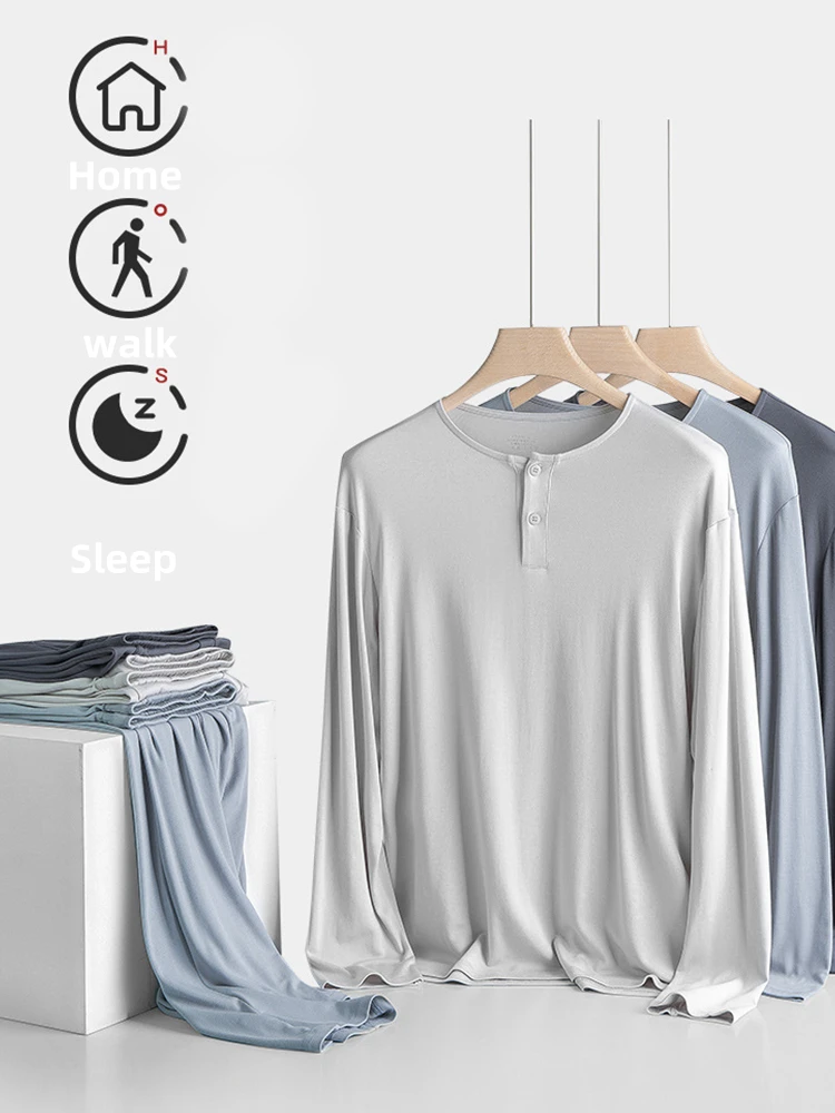 60S Modal Men's Solid Color Pajama Set | Comfortable Casual Wear For All Seasons(60s Modal Mens Solid Color Pajama Set Comfortable Casual Wear For All Seasons) 6 60S Modal Men's Solid Color Pajama Set | Comfortable Casual Wear For All Seasons(60s Modal Mens Solid Color Pajama Set Comfortable Casual Wear For All Seasons) - Image 6