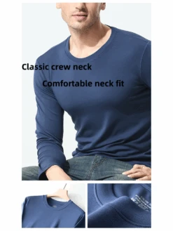 Men's Double-sided Modal Long-sleeved Solid Color T-shirt(Mens Double Sided Modal Long Sleeved Solid Color T Shirt) 28 Men's Double-sided Modal Long-sleeved Solid Color T-shirt(Mens Double Sided Modal Long Sleeved Solid Color T Shirt) -Mr Saker SKU07103A19