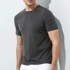 Modal Summer Short Sleeve T-Shirt Men Crew Neck Solid Color Casual Underwear Mens Clothing(Modal Summer Short Sleeve T Shirt Men Crew Neck Solid Color Casual Underwear Mens Clothing)