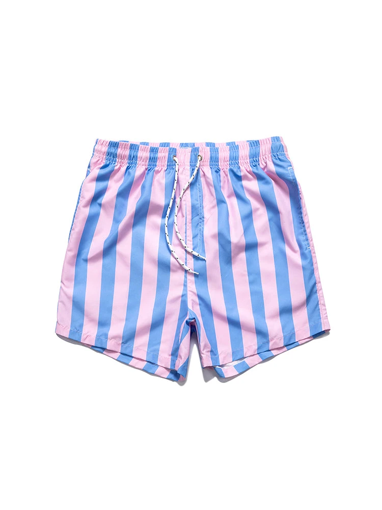 Men’s Striped Print Drawstring Board Shorts(Men S Striped Print Drawstring Board Shorts) 2 Men’s Striped Print Drawstring Board Shorts(Men S Striped Print Drawstring Board Shorts) - Image 2